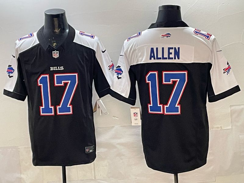 Men 2026 Buffalo Bills #17 Allen black white Limited Nike NFL Jersey style 01